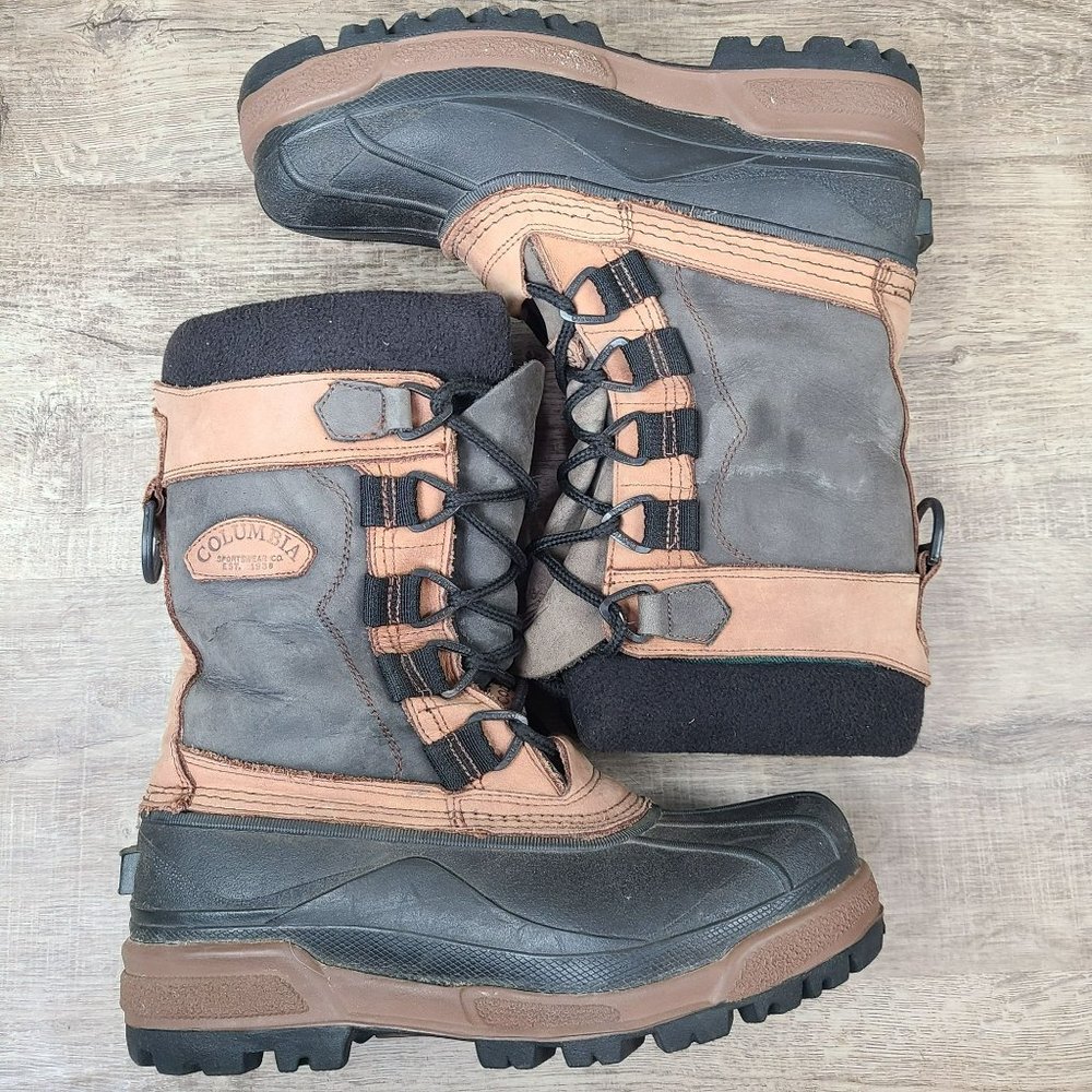 Columbia Bugabison Waterproof Winter Snow Boots Men’s Size 8 Thermolite Leather - Picture 6 of 9